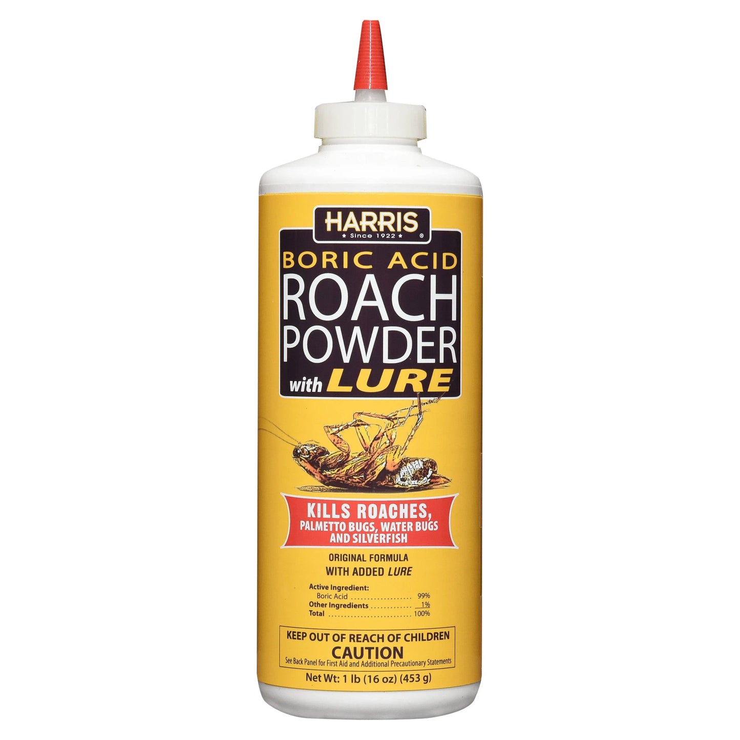 Harris Roach Powder, Boric Acid, with Lure - 16 oz
