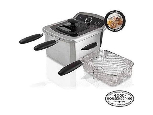 Farberware 4L Dual Deep Fryer with 3 Fryer Baskets Stainless Steel