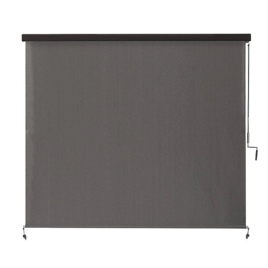 Coolaroo Full Valance Wand-Operated 8' x 8' Roller Shade - 95% UV Block, Pewter