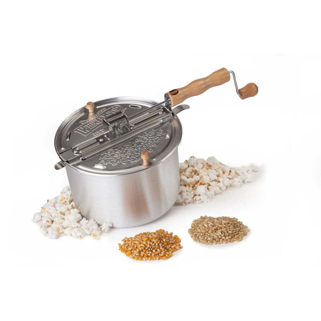 Whirley Pop Stovetop Popcorn Popper Wabash Valley Farms Color: Silver