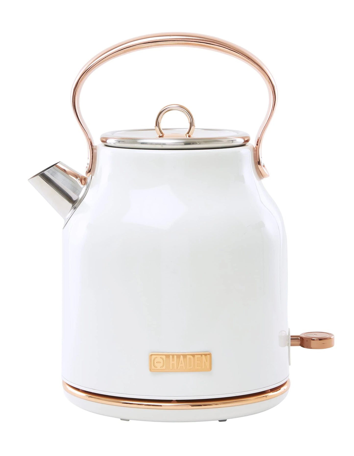 Haden Heritage 1.7 Liter Stainless Steel Electric Tea Kettle - Ivory / Copper