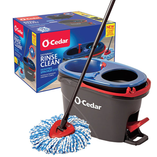 O-Cedar Easywring Spin Mop System, Microfiber, Rinse Clean