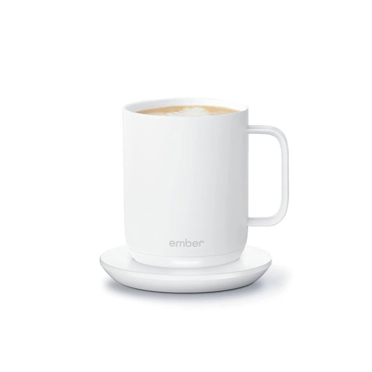 Ember Temperature Control Smart Mug 2 - 10 oz - App-Controlled Heated Coffee Mug - 80 Min Battery Life - Improved Design - White