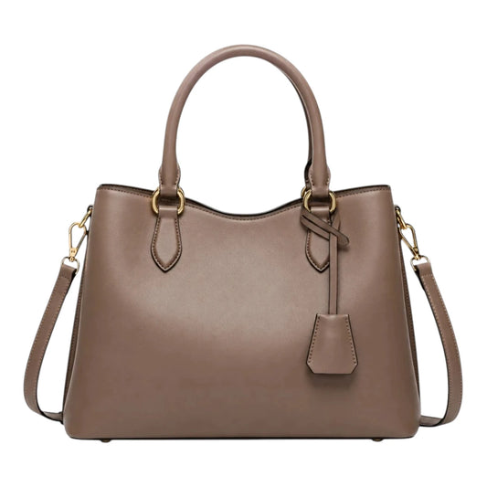 Bagrax Elegant Taupe Leather Handbag Premium Women’s Tote
