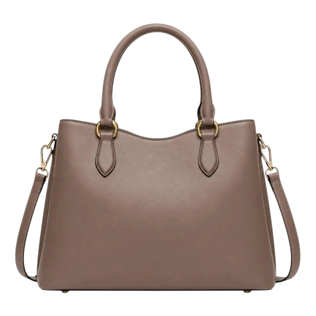 Bagrax Elegant Taupe Leather Handbag Premium Women’s Tote