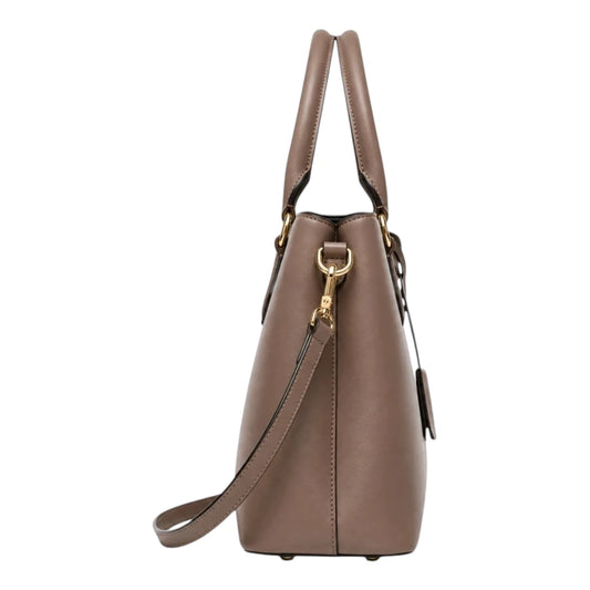 Bagrax Elegant Taupe Leather Handbag Premium Women’s Tote