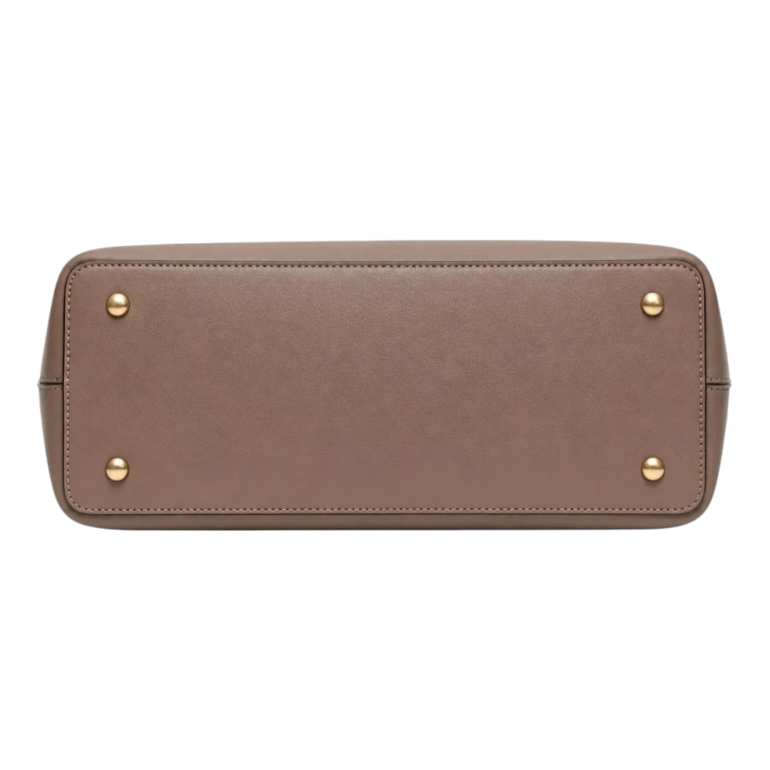 Bagrax Elegant Taupe Leather Handbag Premium Women’s Tote