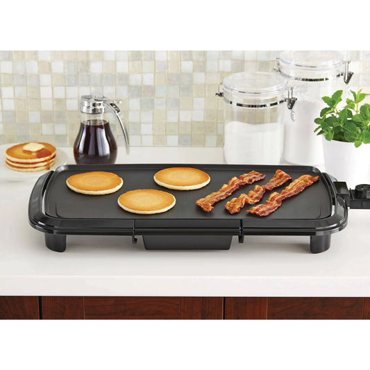 20" Grill Griddle Electric Non Stick Flat Top Indoor Countertop Portable Large