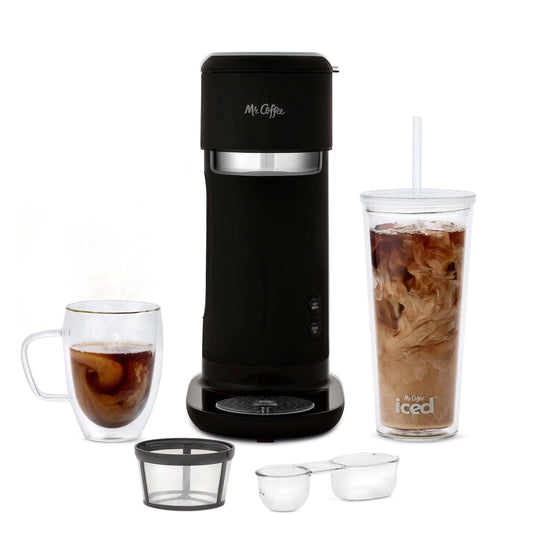 Mr. Coffee Iced and Hot Coffee Maker, Single Serve Machine with 22-Ounce Tumbler